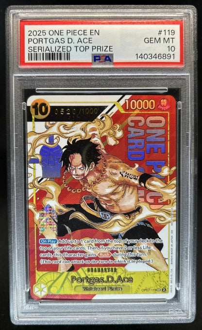 Portgas.D.Ace (Serial Numbered 0284/1000) (PSA 9)