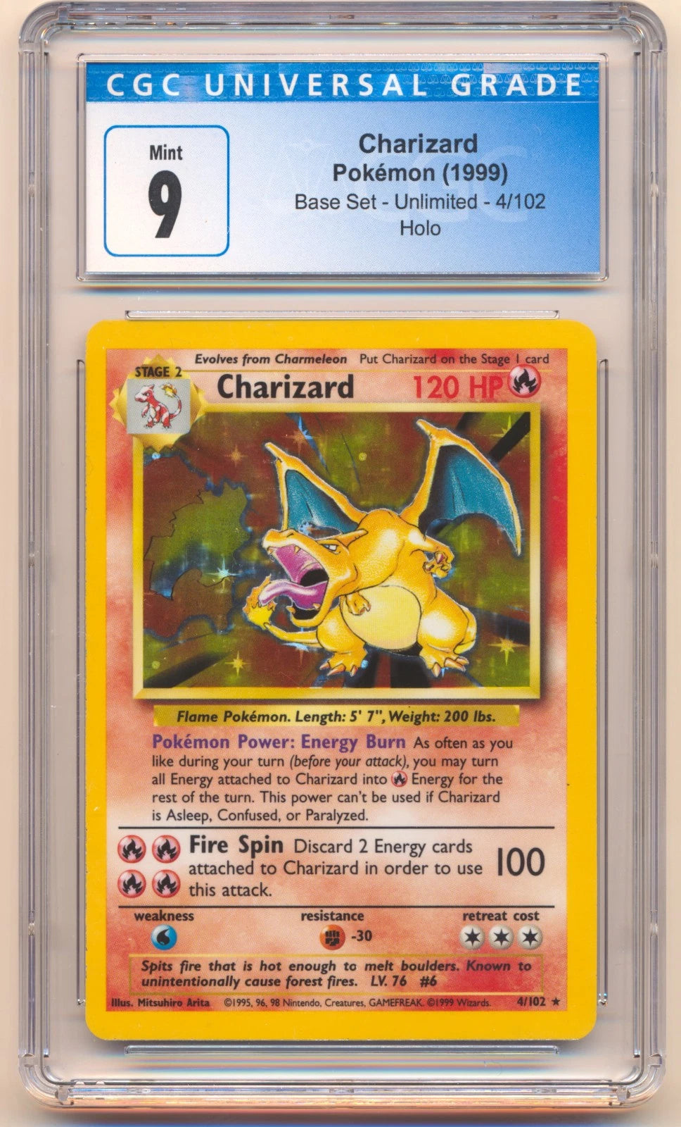 Charizard #4 Pokemon Base Set (Gradeado)