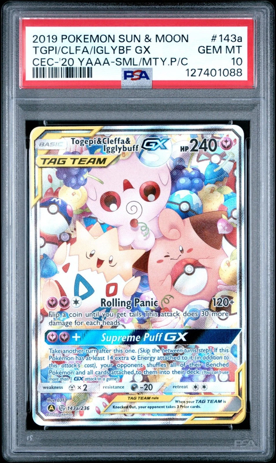 Togepi & Cleffa & Igglybuff GX 143a/236 (PSA 10)