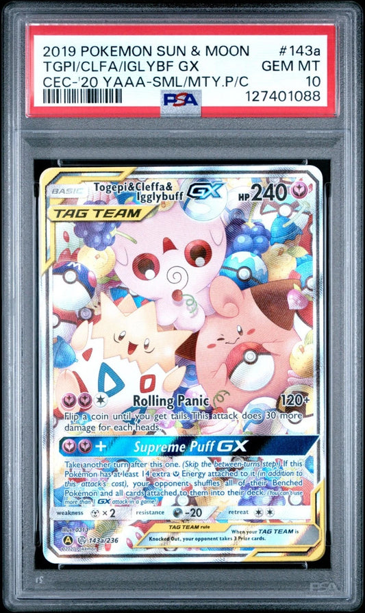 Togepi & Cleffa & Igglybuff GX 143a/236 (PSA 10)