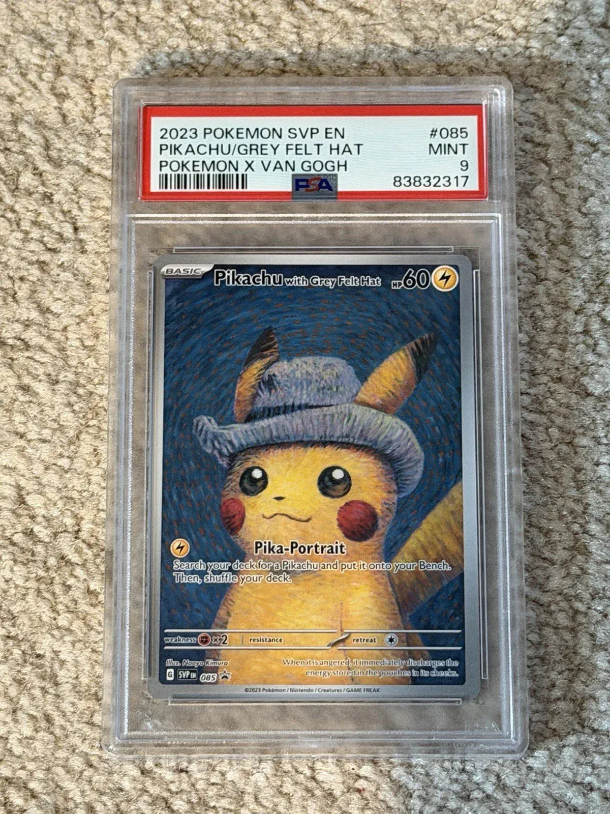 Pikachu with Grey Felt Hat #85 (PSA 9)